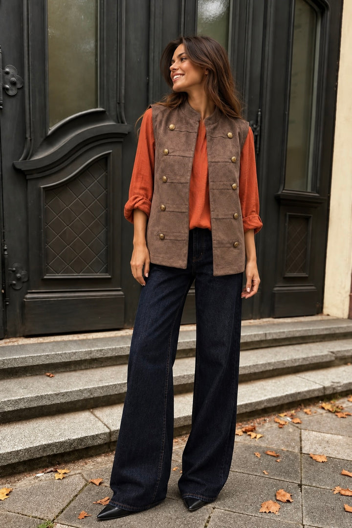 Harlow Military Waistcoat Chocolate