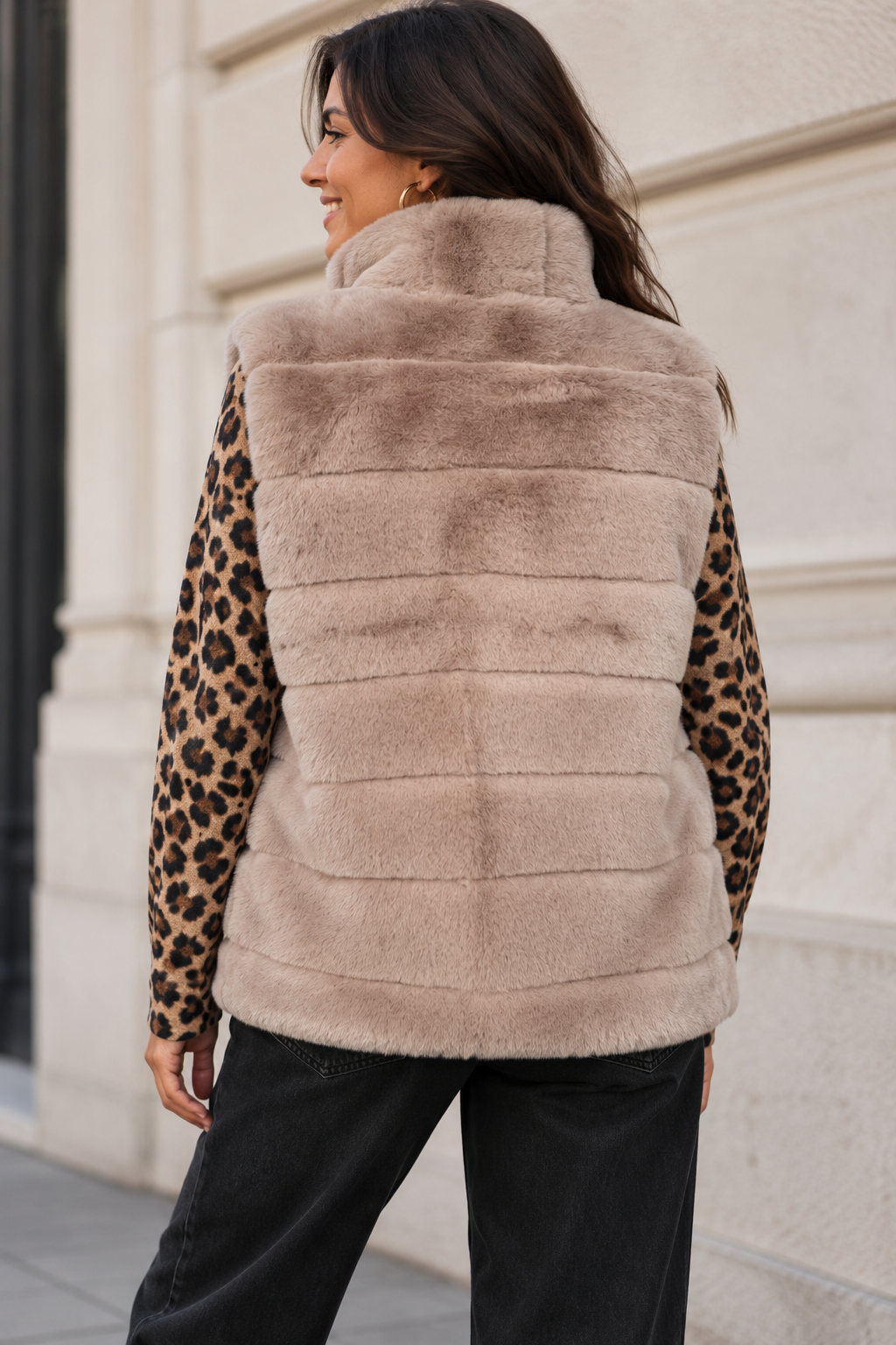 Aspen Faux Fur Panel Gilet Minx