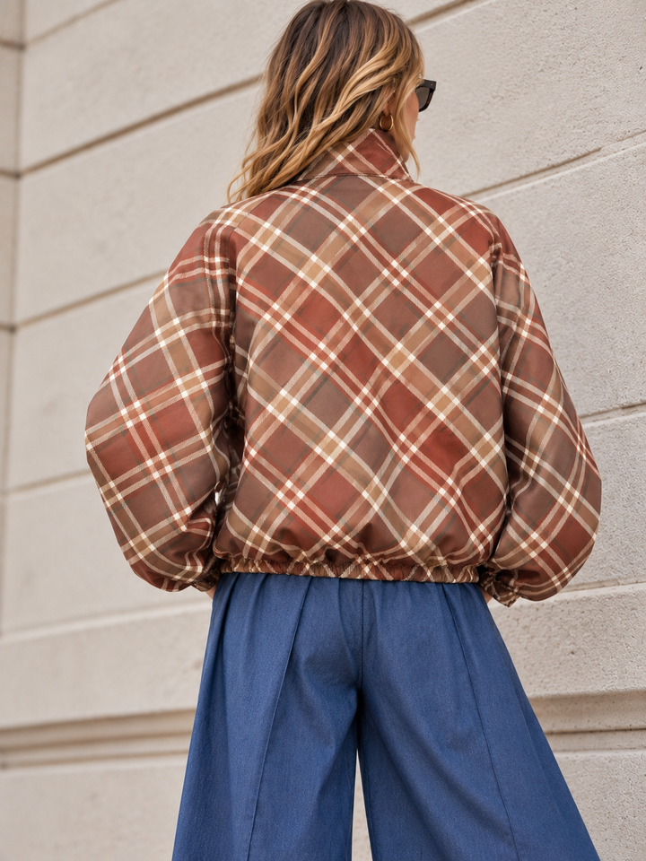 Kelby Tartan Zip Jacket Rust