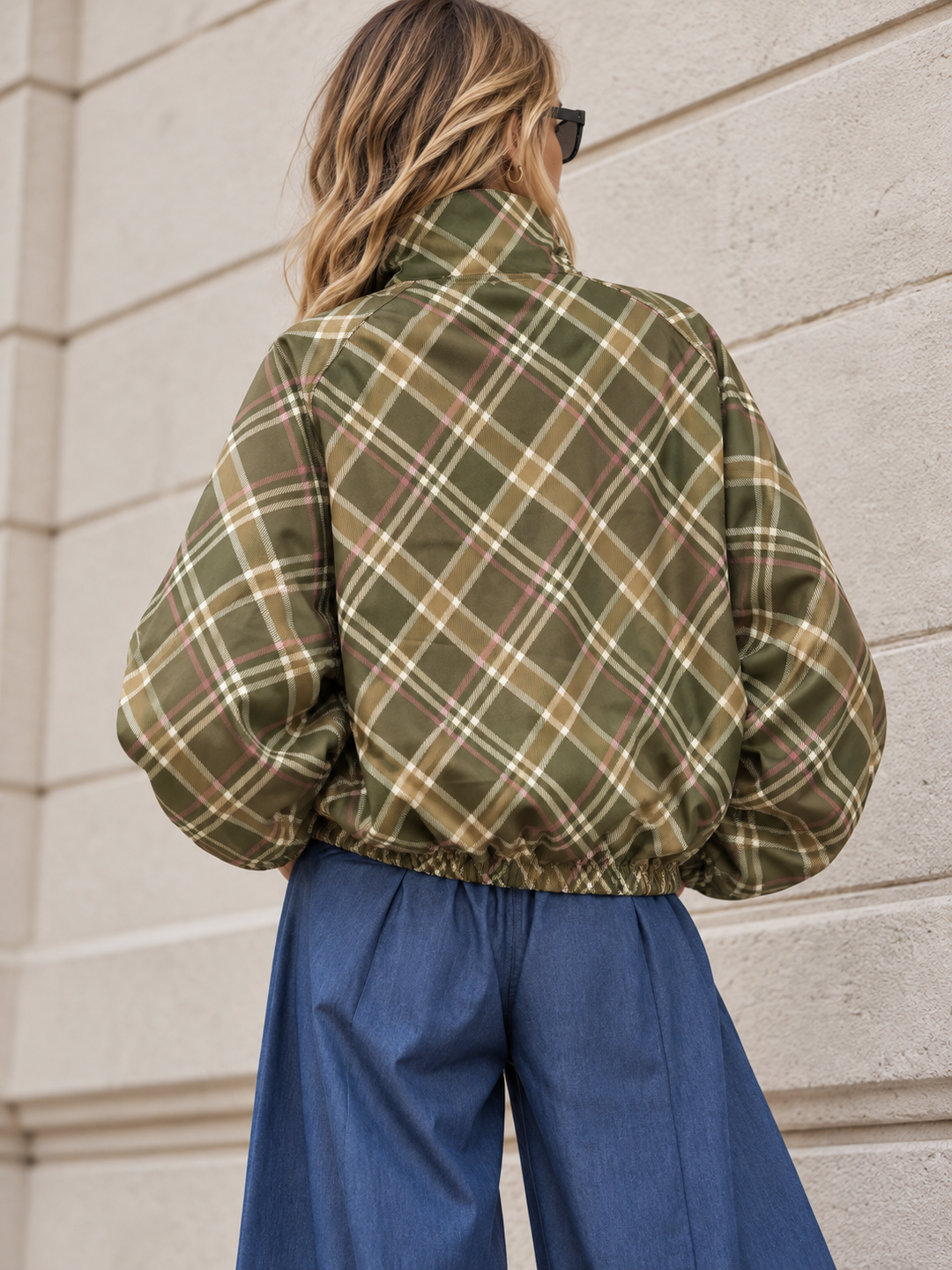 Kelby Tartan Zip Jacket Lime