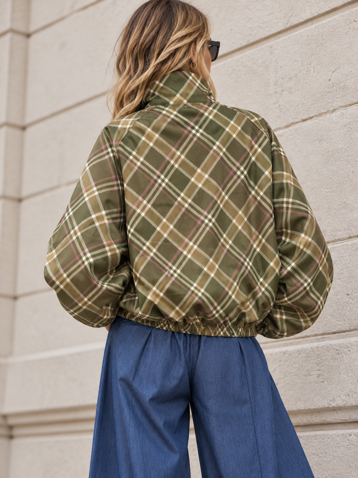 Kelby Tartan Zip Jacket Lime