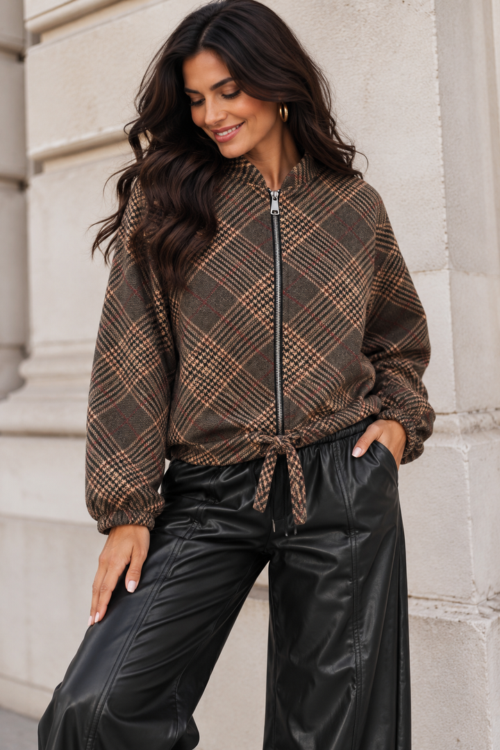Tabitha Tartan Jacket Grey