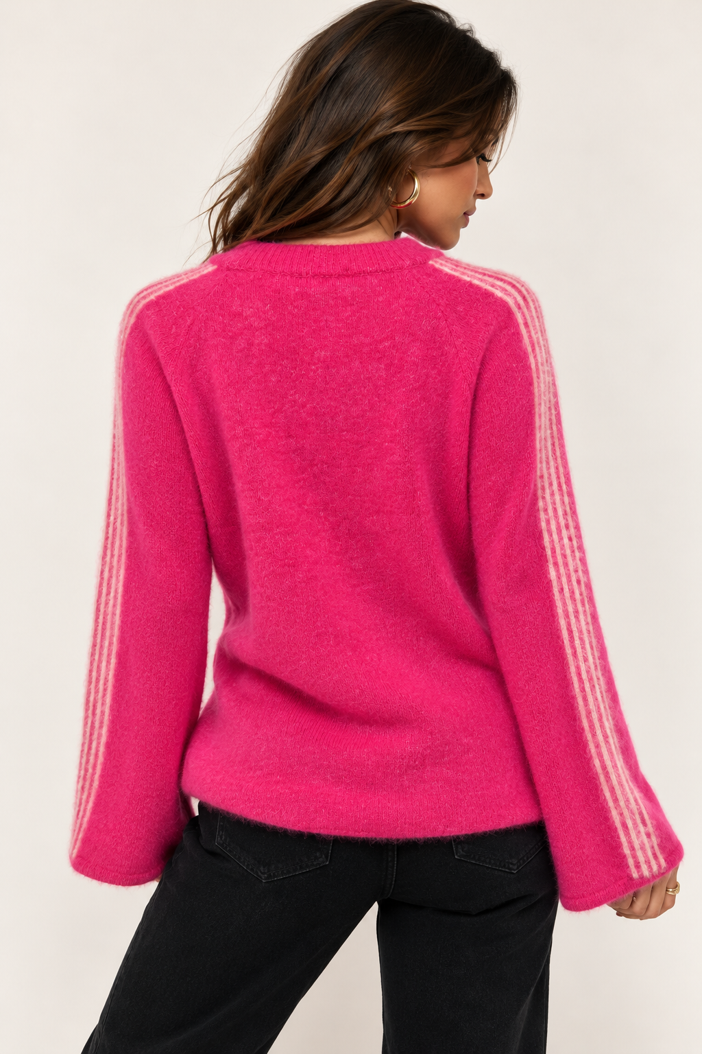 Shae Stripe Jumper Fuschsia