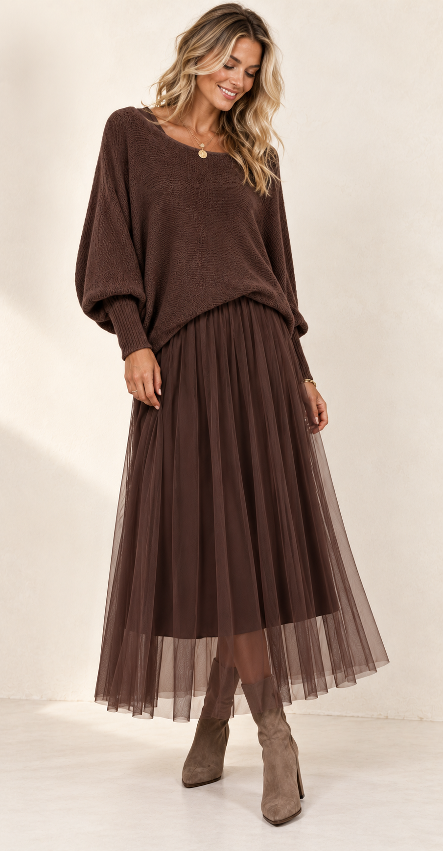 Levana Dress & Jumper Set Chocolate