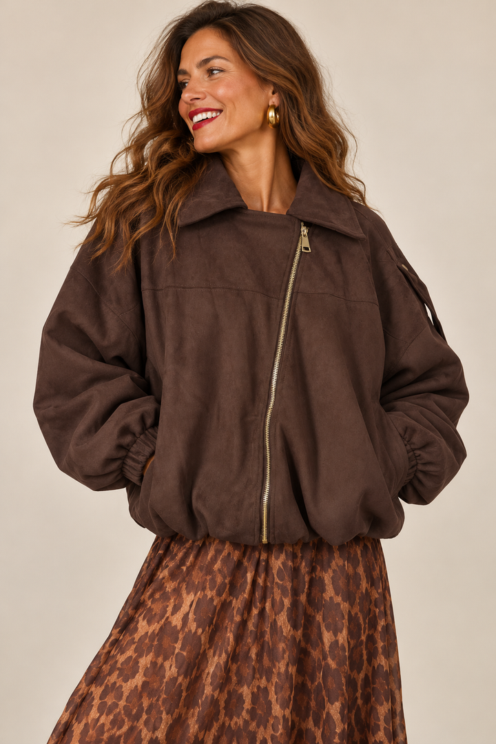 Shadow Plush Jacket Chocolate