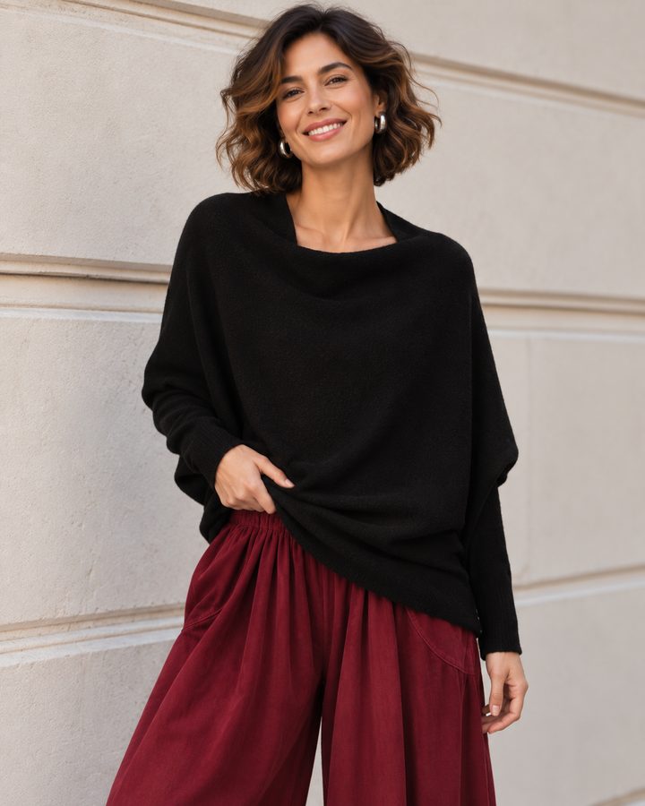 Isabella Asymmetric Top Black