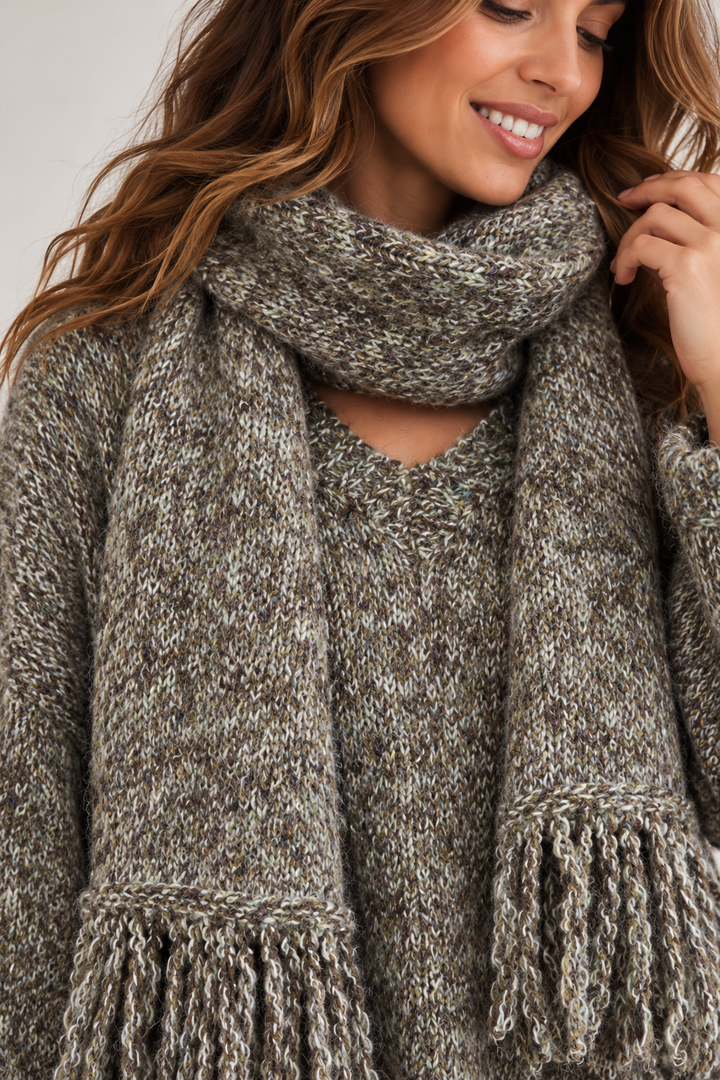 Robyn Scarf & Jumper Set Khaki