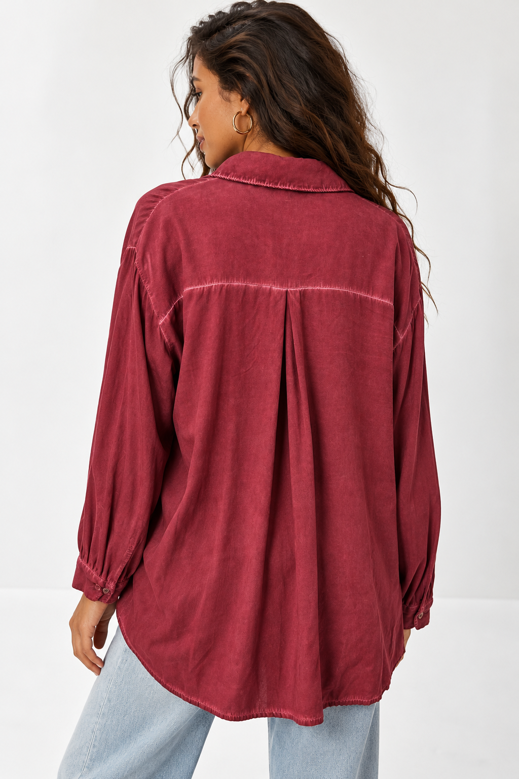 Antique Floral Shirt Cranberry