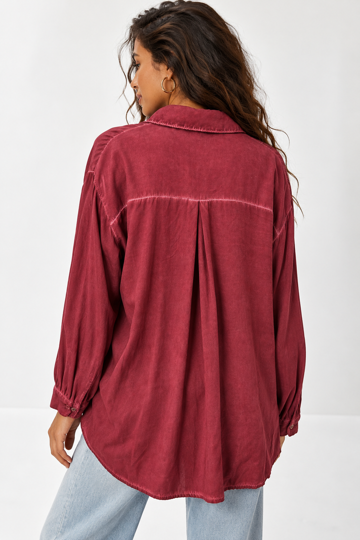 Antique Floral Shirt Cranberry