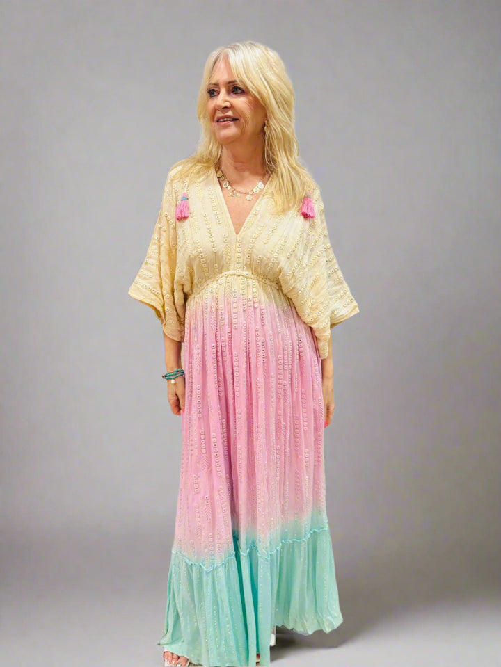 Olia Ombre Maxi Dress Cream