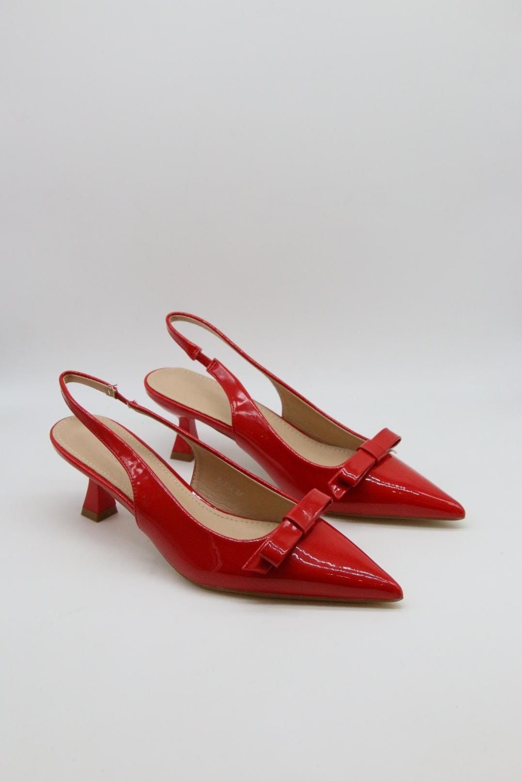 Breana Red Kitten Heel Shoes