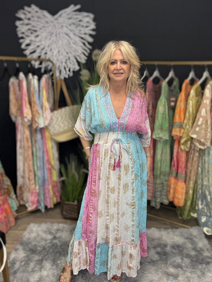 Amoli Maxi dress Pink/ Aqua