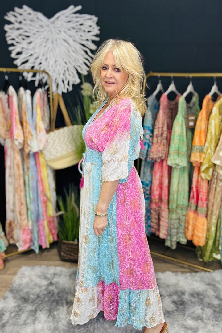 Amoli Maxi dress Pink/ Aqua