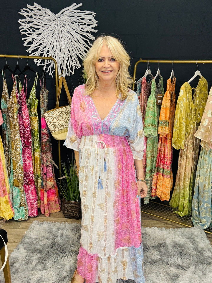 Amoli Maxi dress Pink/ Blue