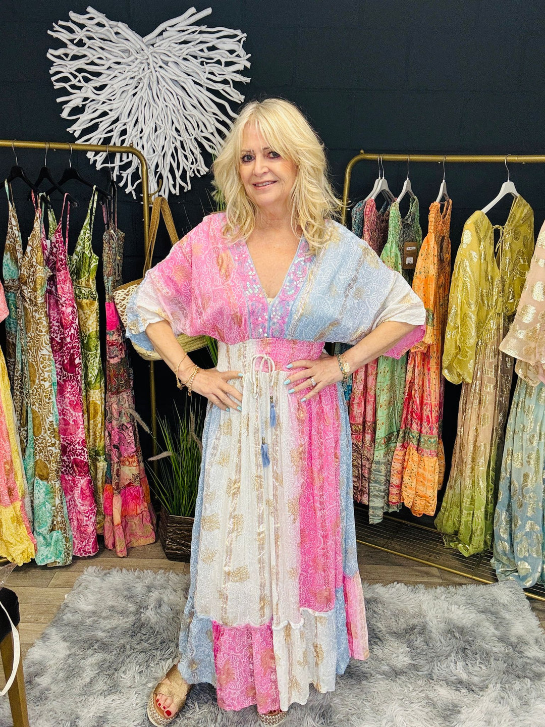 Amoli Maxi dress Pink/ Blue