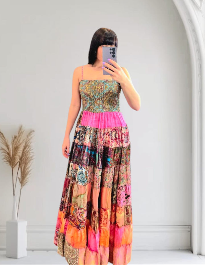 Boho Patchwork Maxi Dress