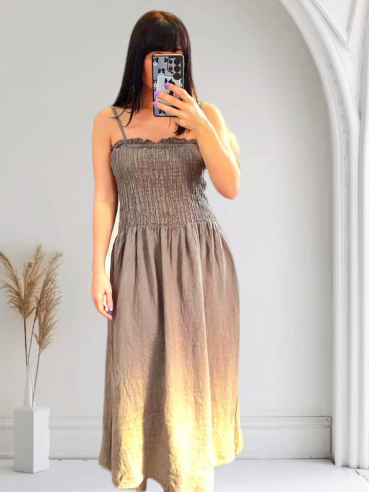 Robyn Linen Dress & Jacket Mocha