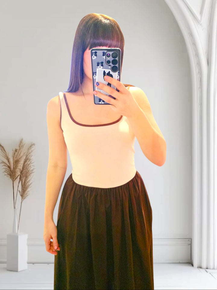 Venus Maxi Dress Brown/Cream