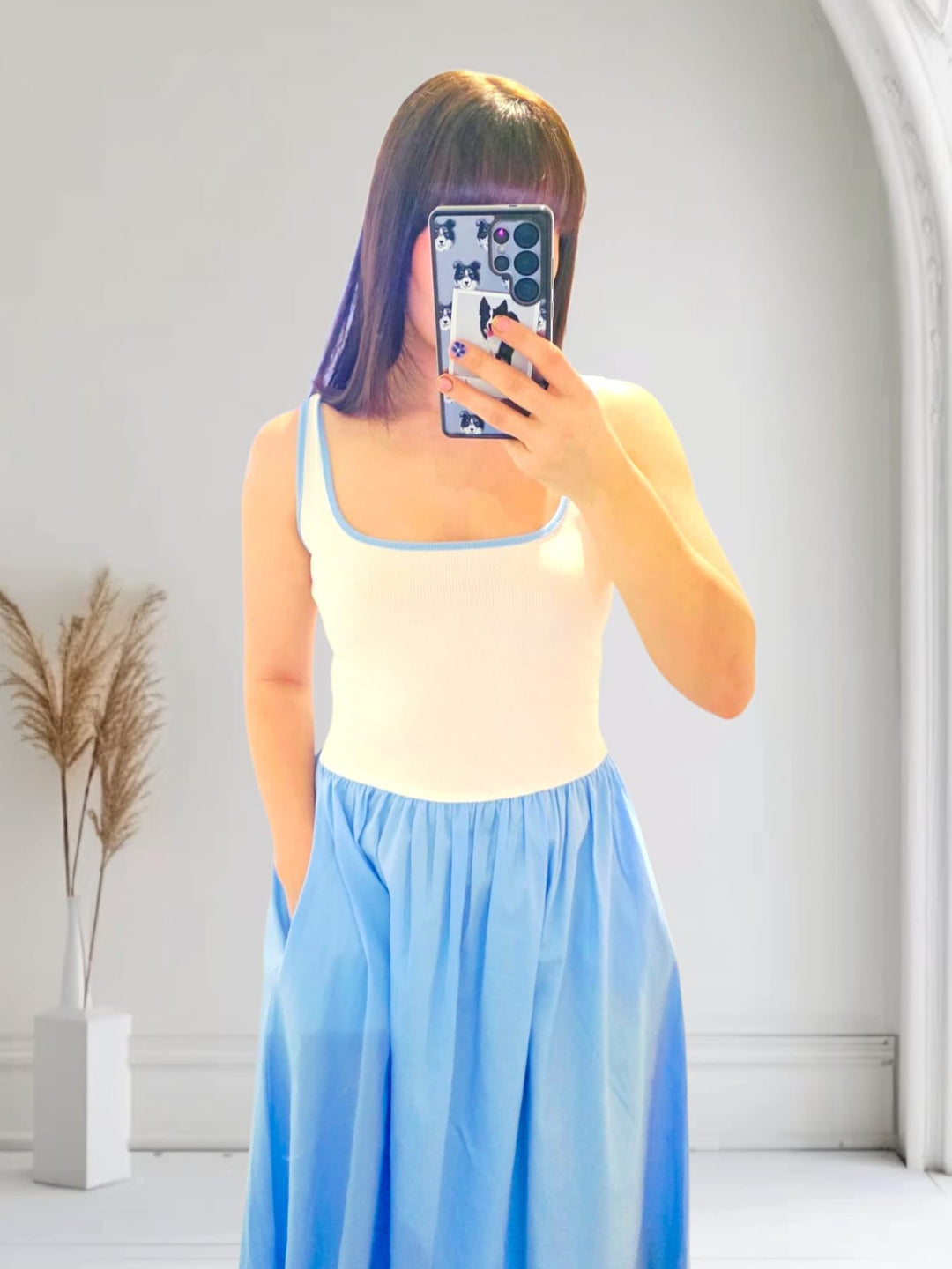 Venus Maxi Dress Blue/White