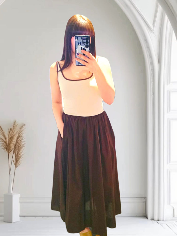 Venus Maxi Dress Brown/Cream