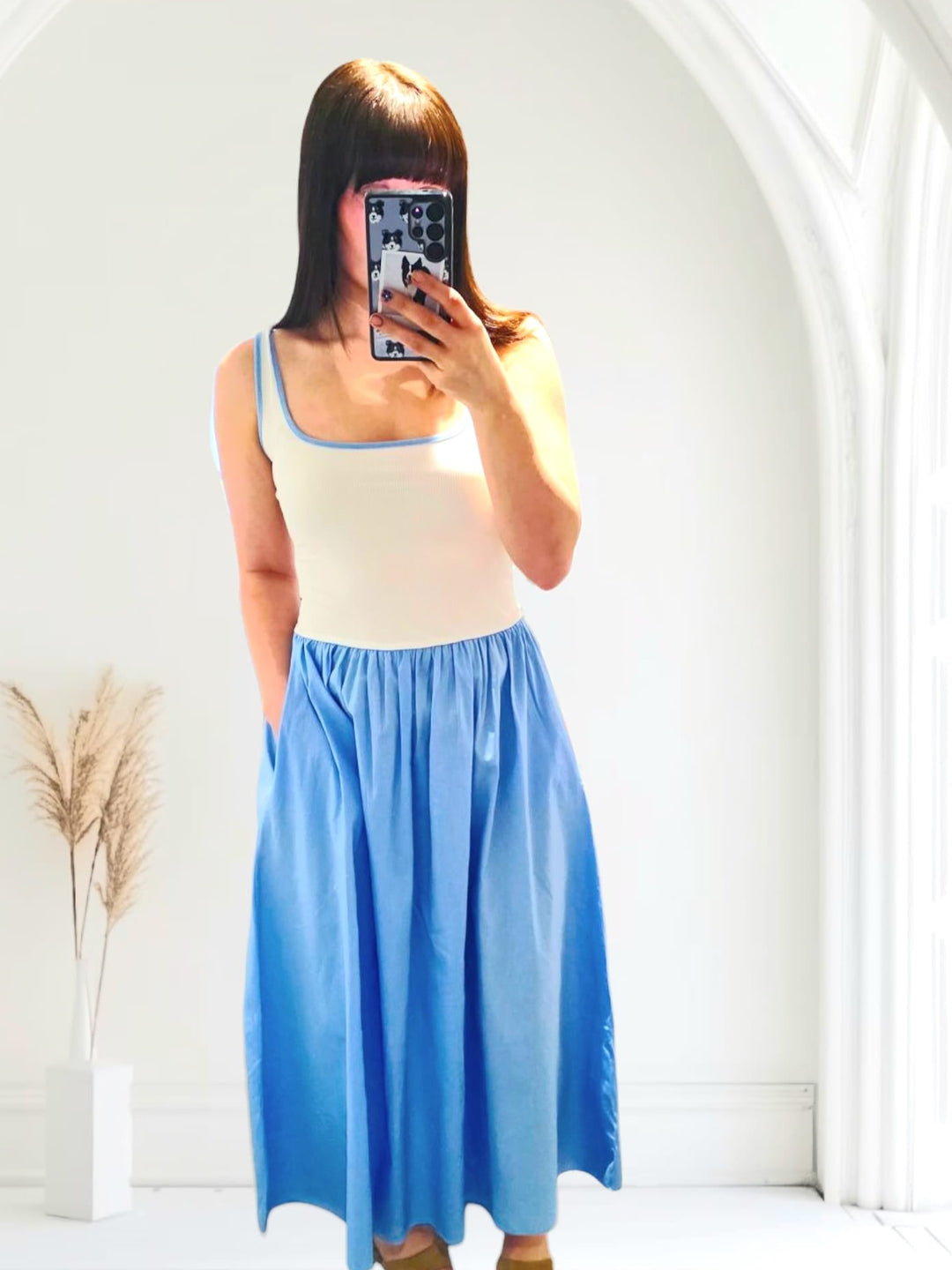 Venus Maxi Dress Blue/White