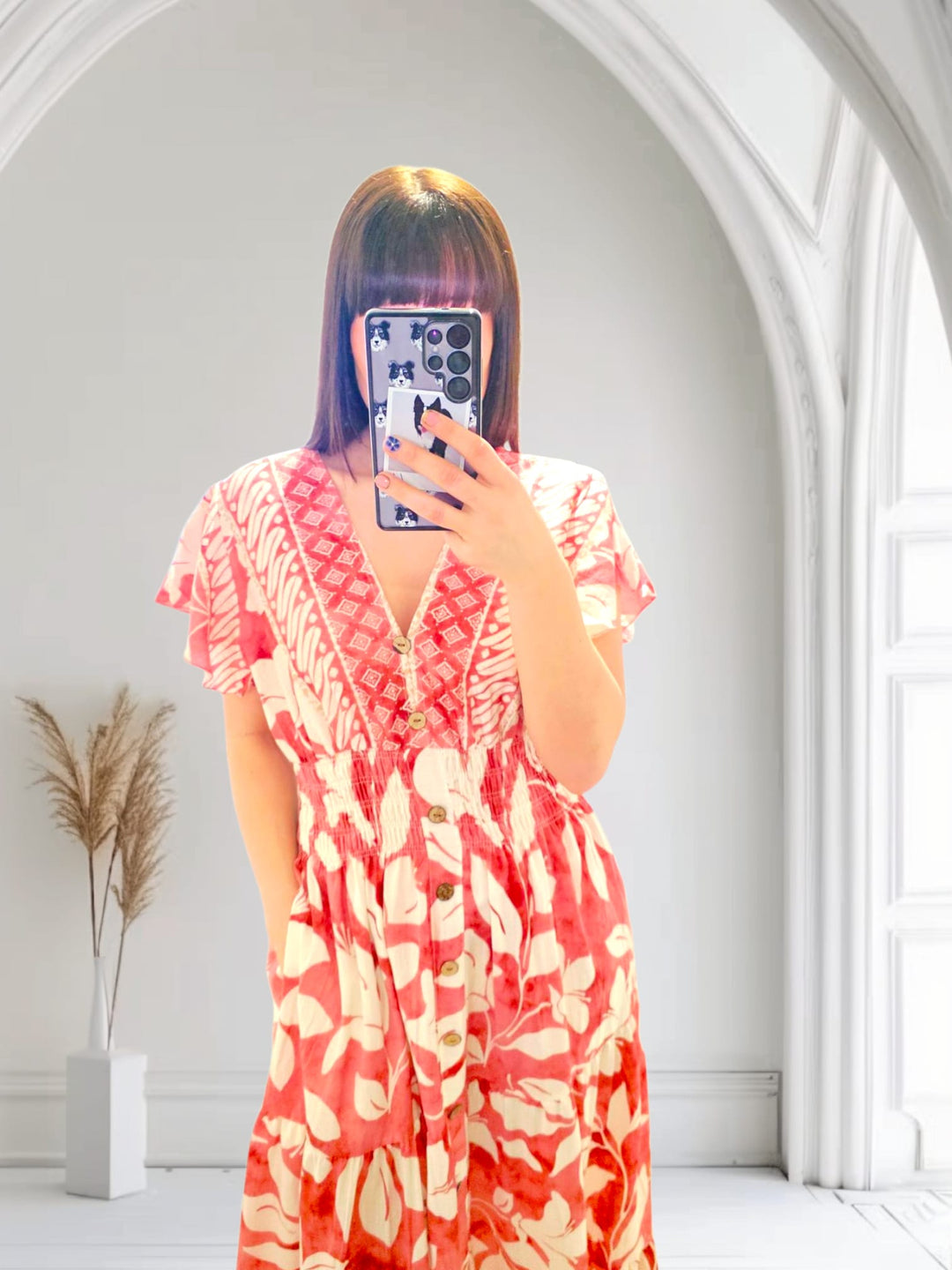 Vera V Neck Maxi Dress Rose