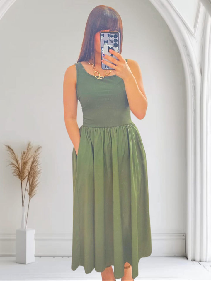 Venus Midi Dress Khaki