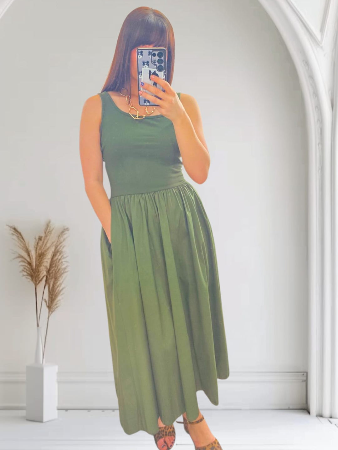 Venus Midi Dress Khaki
