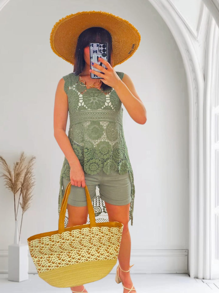 Thea Sleeveless Tunic Khaki