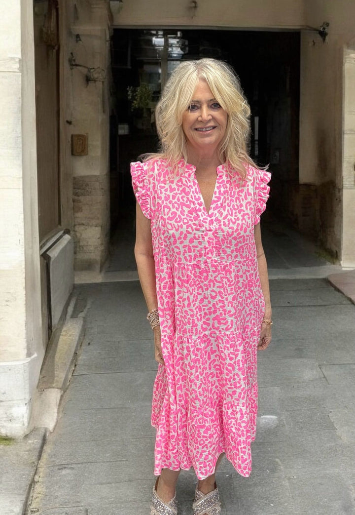 Glow Getter Leopard Dress Pink