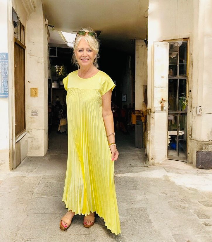 Pleated Maxi dress Lemon