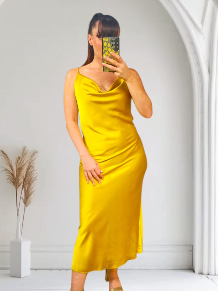Florentine Cowl Maxi Dress Ochre