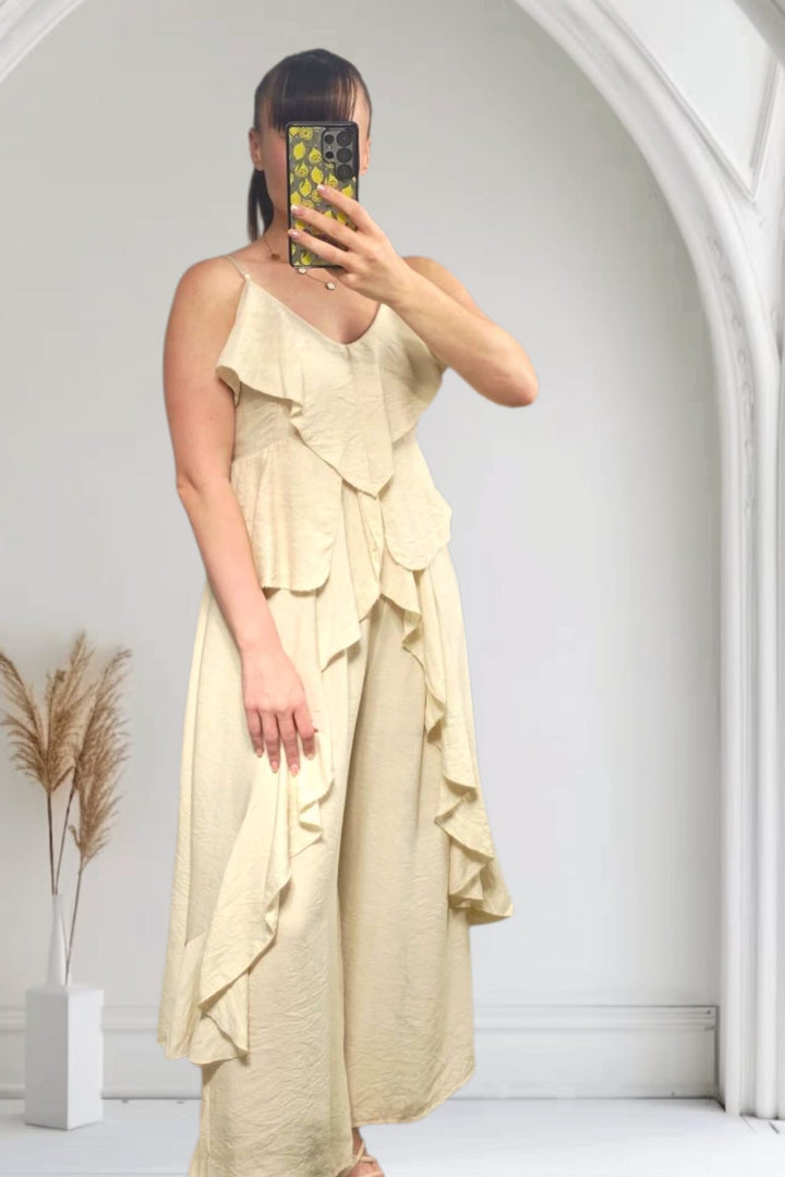 Ruffle Co-Ord Set Cream