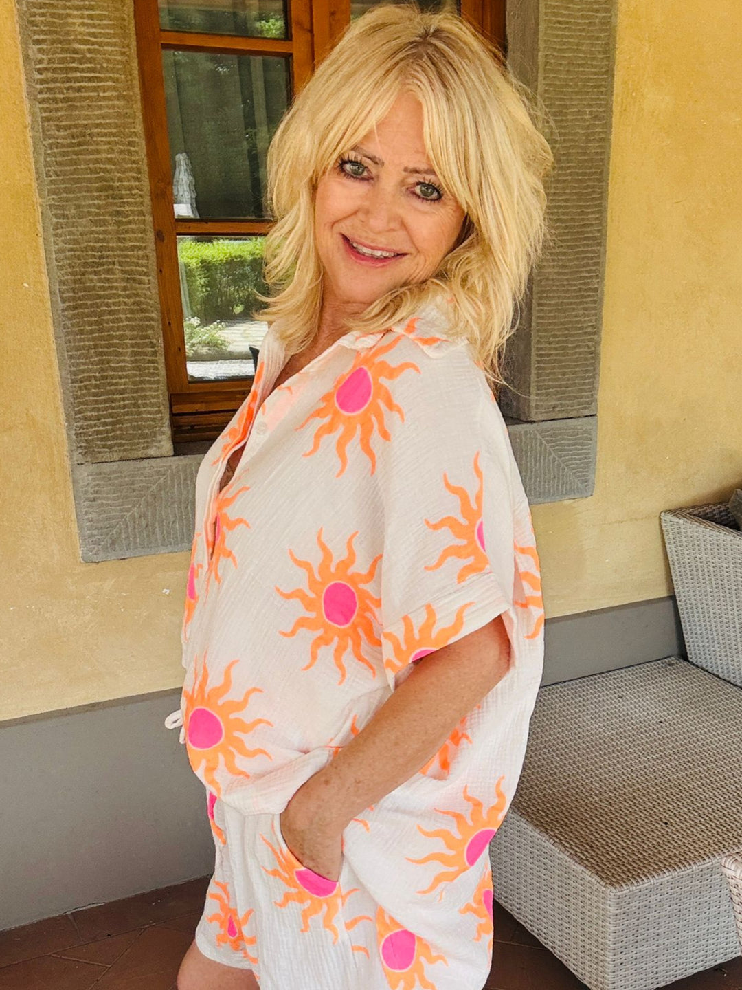 Sunburst Shirt Cream/Orange