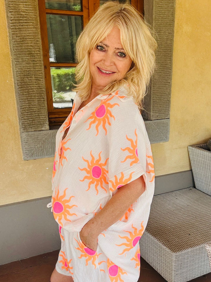 Sunburst Shirt Cream/Orange