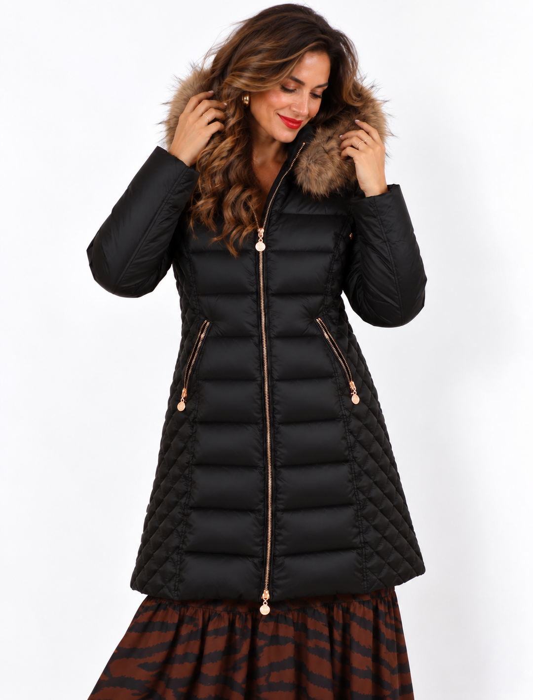 Eclipse Quilted Longline Coat Black
