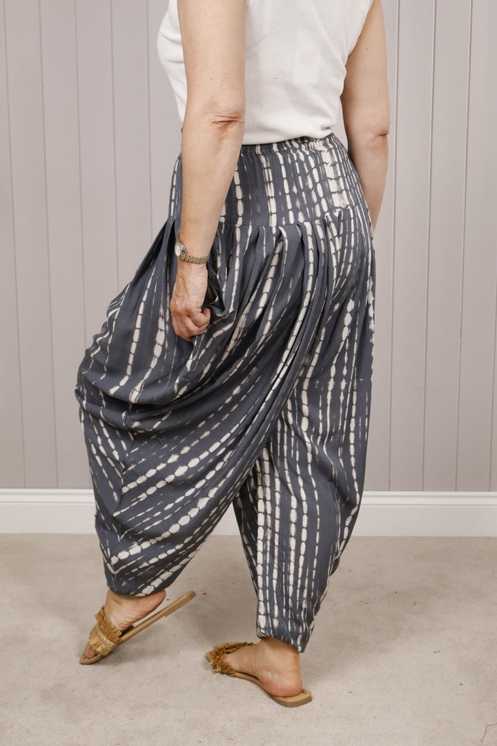 Tie Dye Harem Trousers Grey