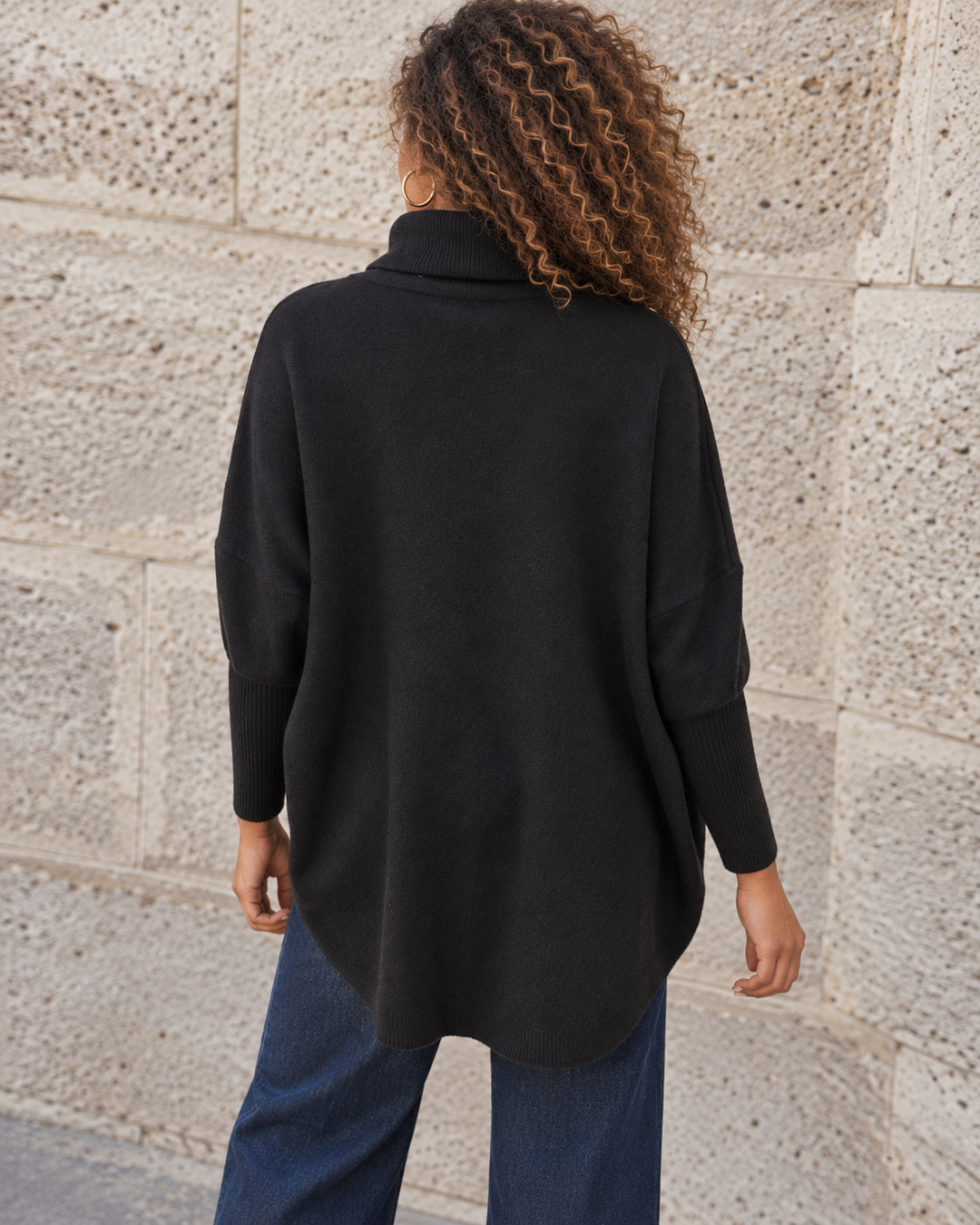 Roxie Gold Button Jumper Black
