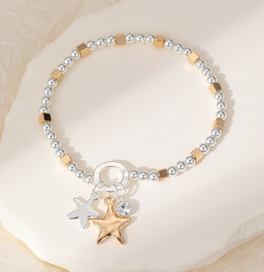 Twin Star Two Tone Bracelet