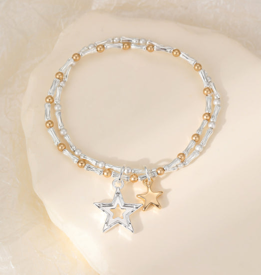 Double Star Bracelet Two Tone