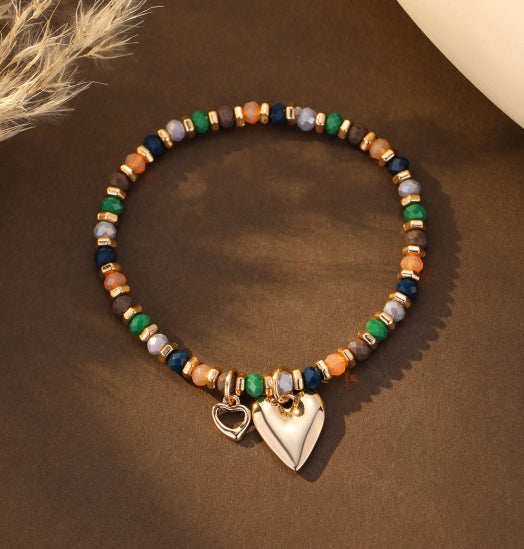 Bonnie Beaded Heart Bracelet Gold