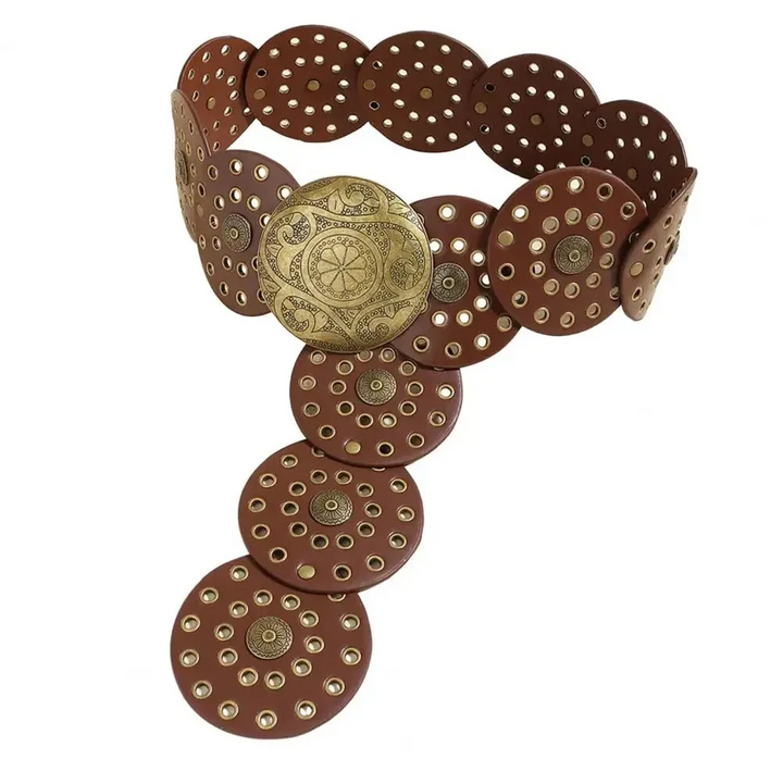 Western Stone Disc Belt Choc