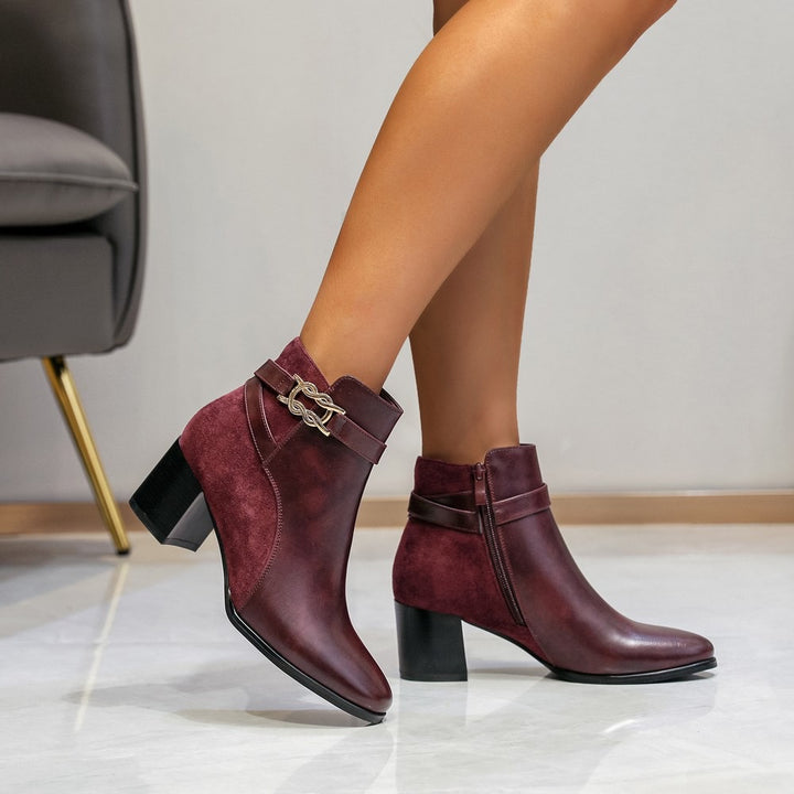 Buckle Ankle Boot Wine