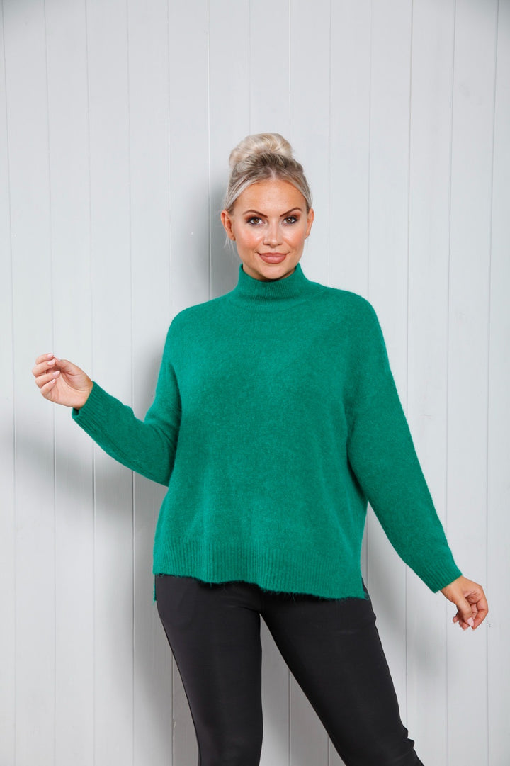Shelby Soft Side Split Jumper Emerald