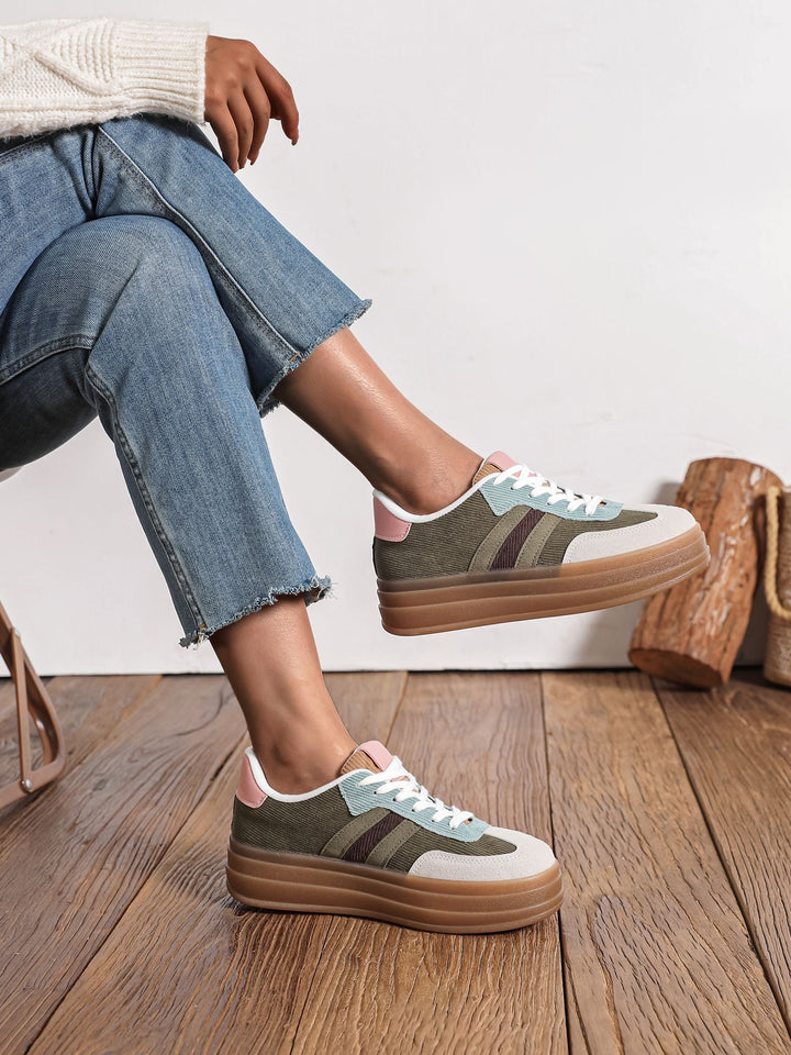 Khaki Corduroy Trainers
