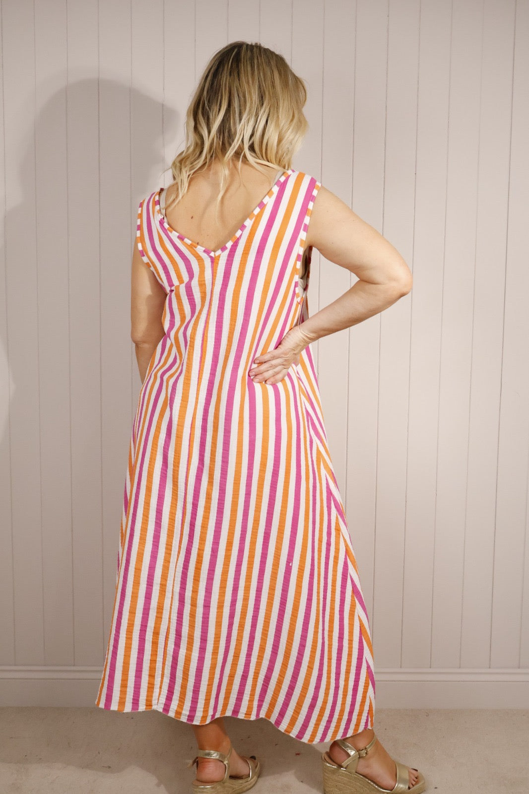 Sorrento Stripe Cotton Maxi Dress