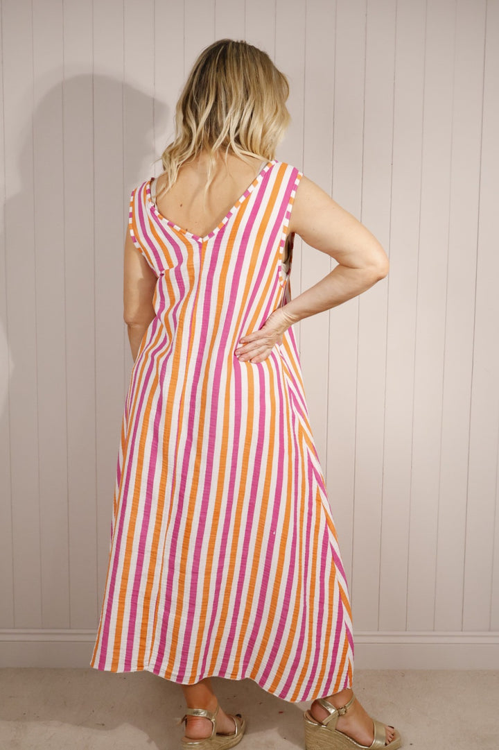 Sorrento Stripe Cotton Maxi Dress