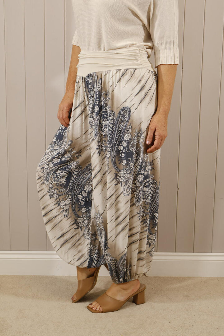 Paisley Harem Pants Beige