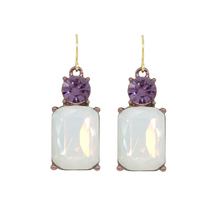 Faceted Gem Earrings Lavender