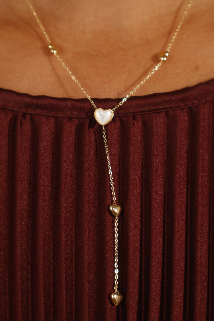 Heart Y Necklace Gold